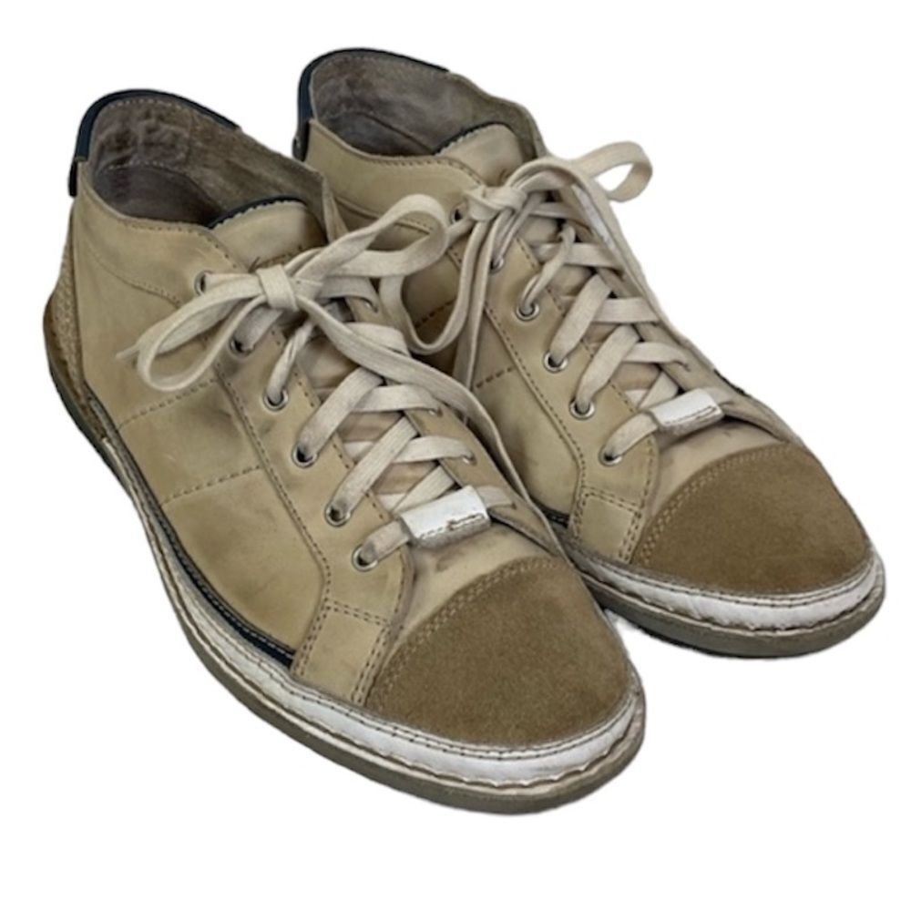 Zen Age Men's Suede Two Toned Lace Up Close Mid Top Shoes Sneakers Tan 10 US 44